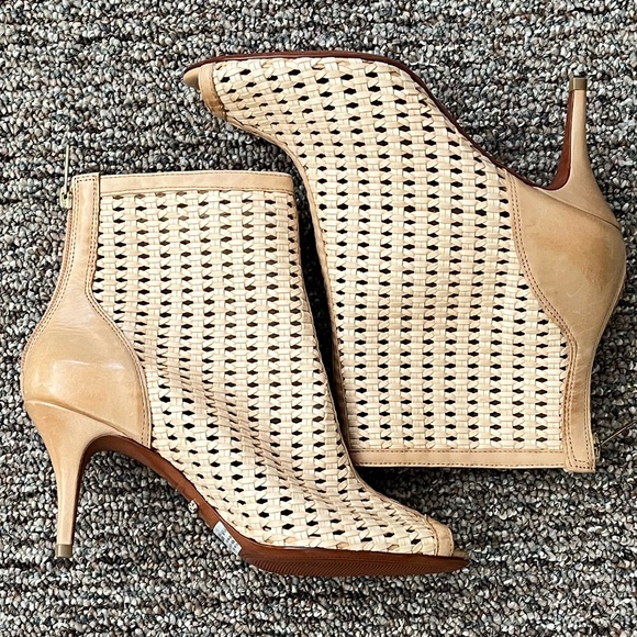 NWOB Schutz Peep Toe Leather Booties - Picture 1 of 4
